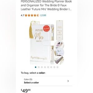 White and Gold Wedding Planner